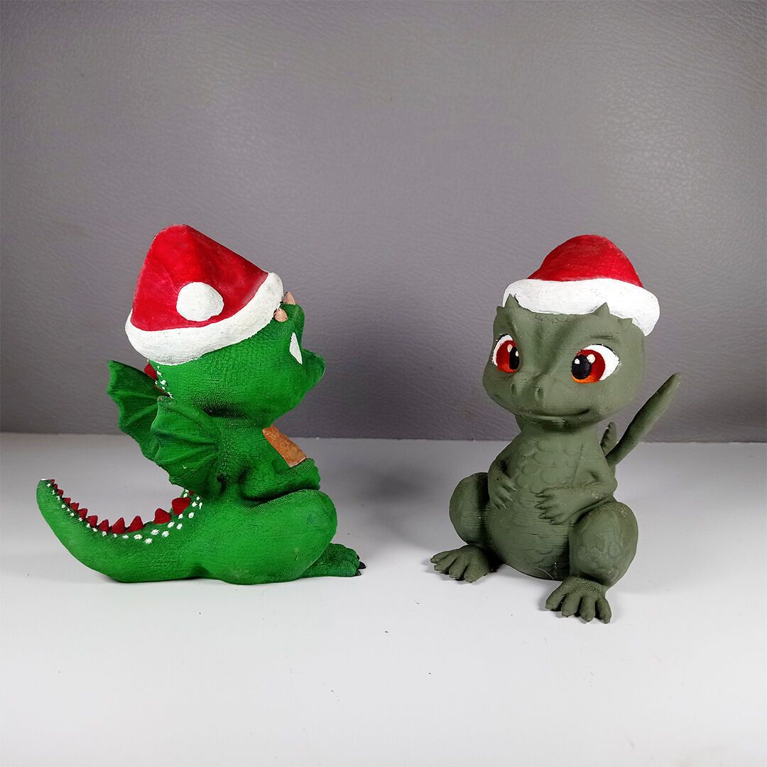 CUTE DRAGON CHRISTMAS SPECIAL NO SUPPORT PRINT IN PLACE 3D print model_5