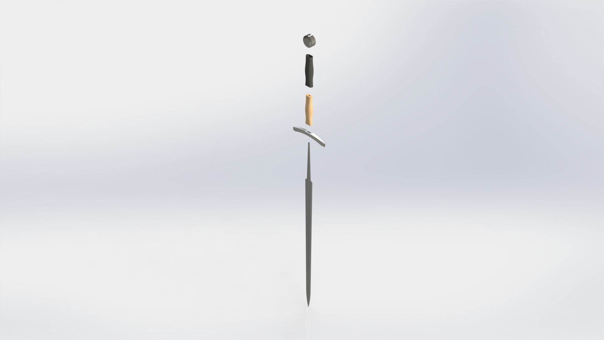 WG 7002 - 15th century sword Low-poly 3D model_2