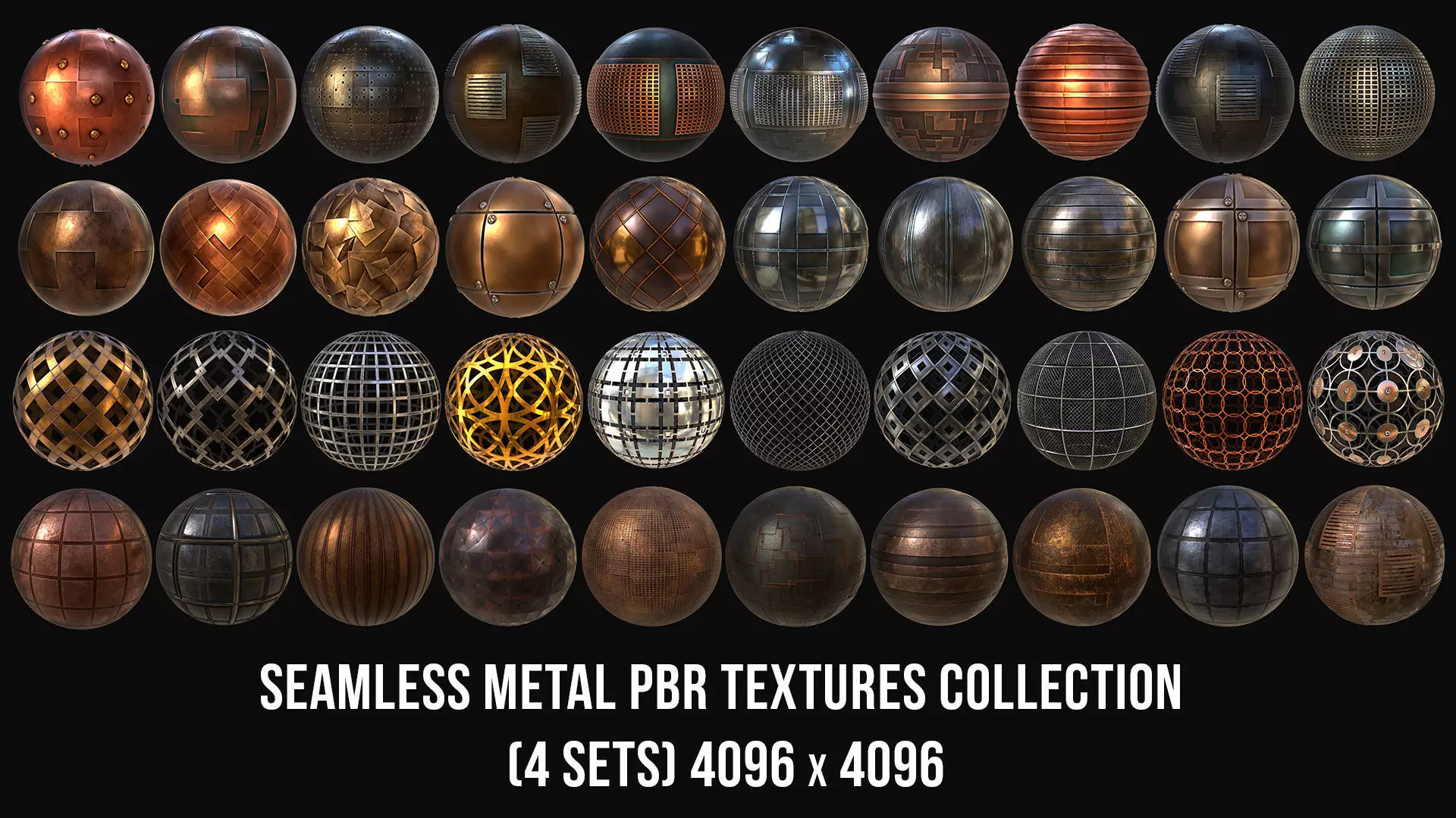 40 Seamless Metal and Grids PBR Textures and Materials Texture_0