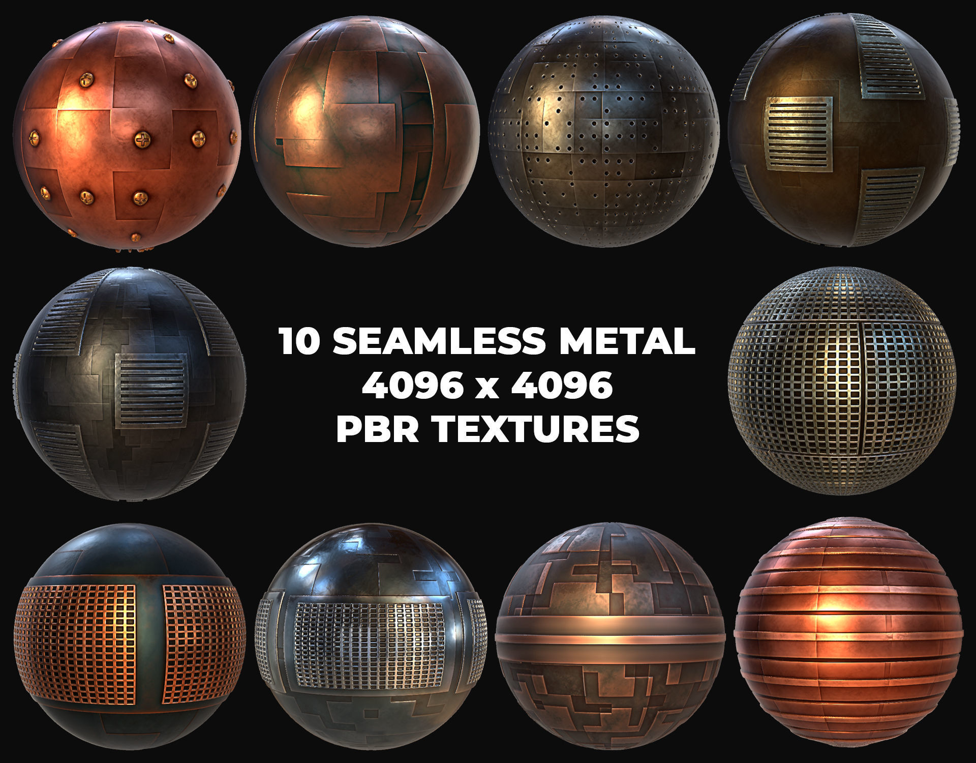 40 Seamless Metal and Grids PBR Textures and Materials Texture_2