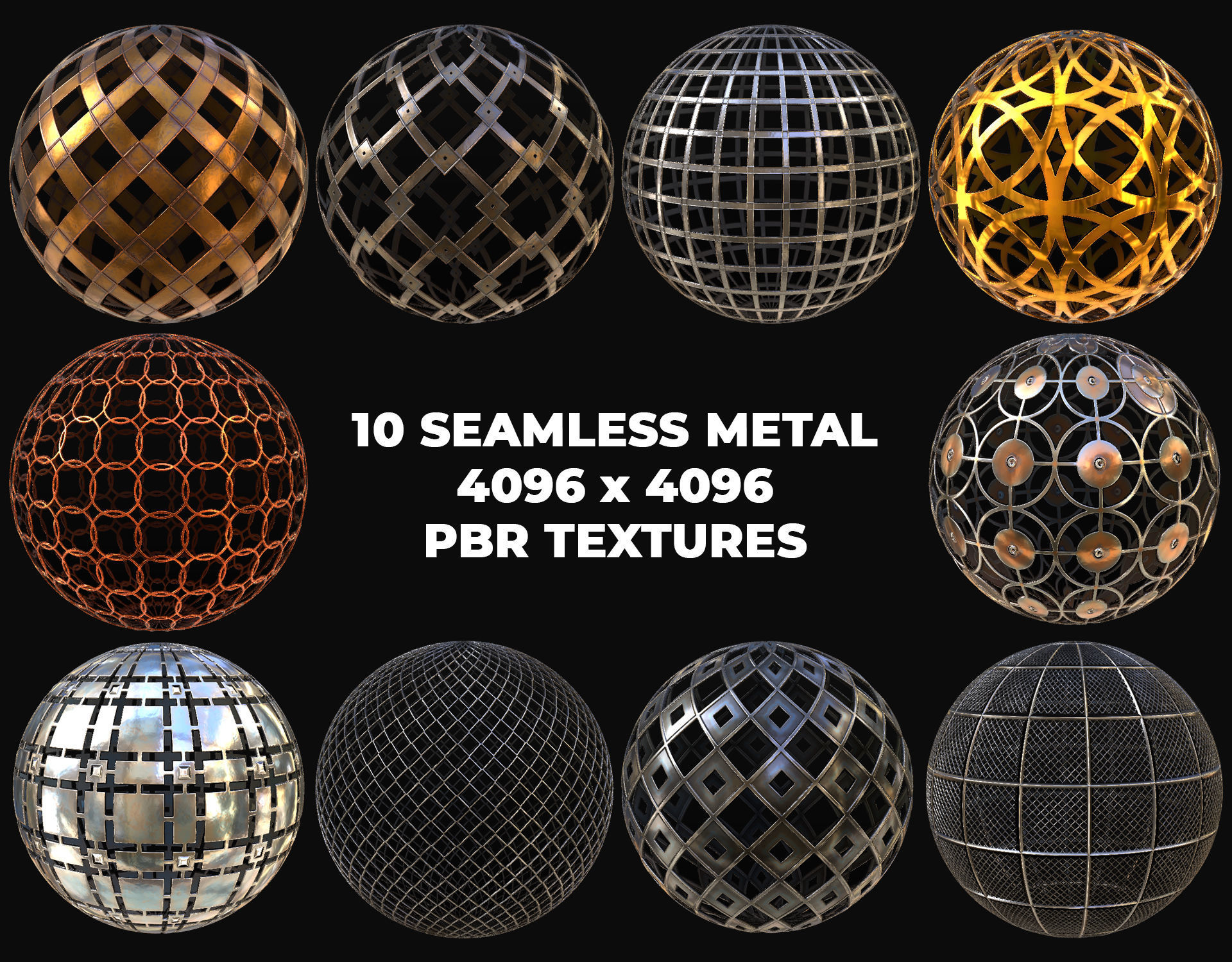 40 Seamless Metal and Grids PBR Textures and Materials Texture_4