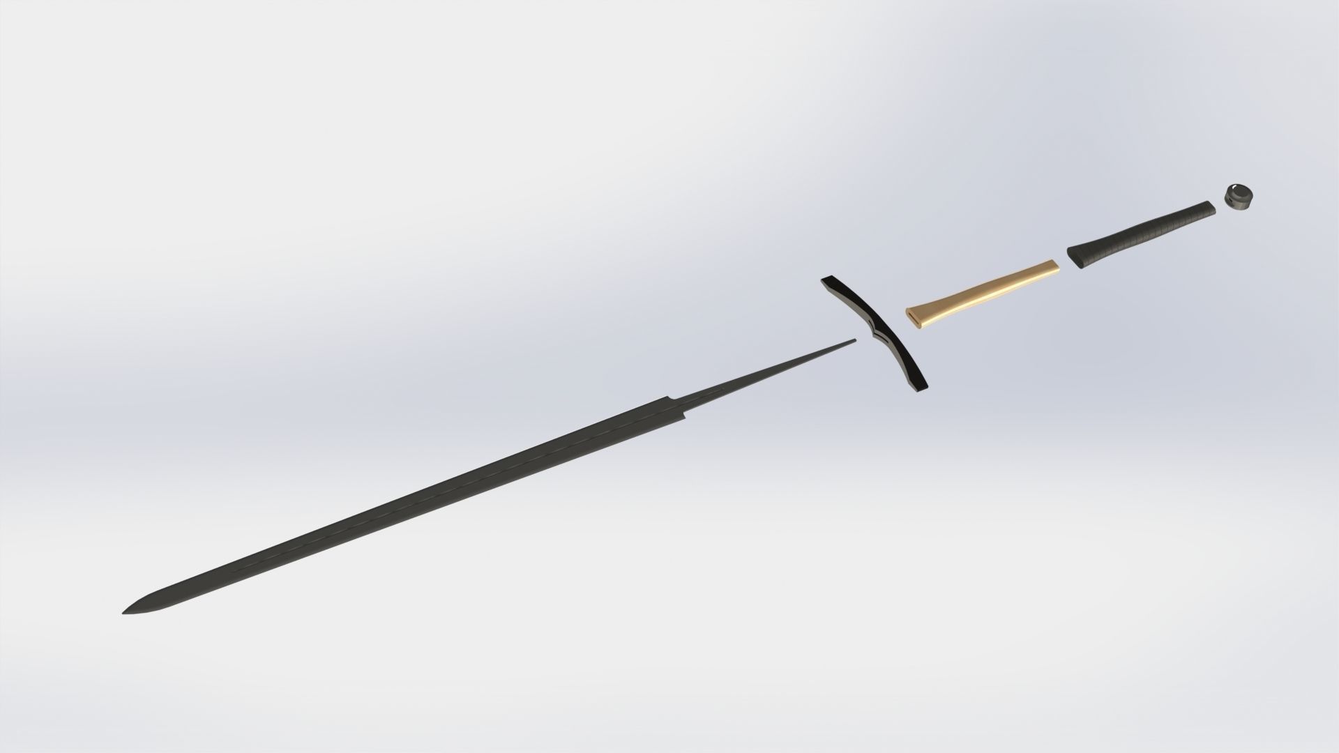 WG 7002 - Two-handed sword Low-poly 3D model_2