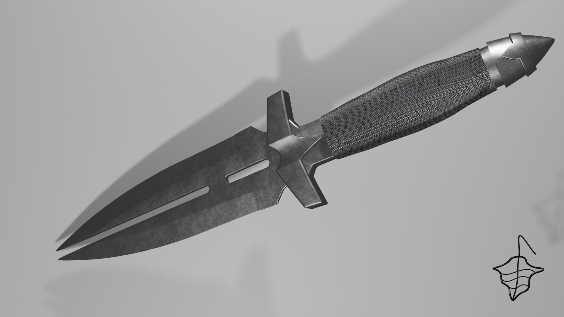Fighting Dagger Free low-poly 3D model_7