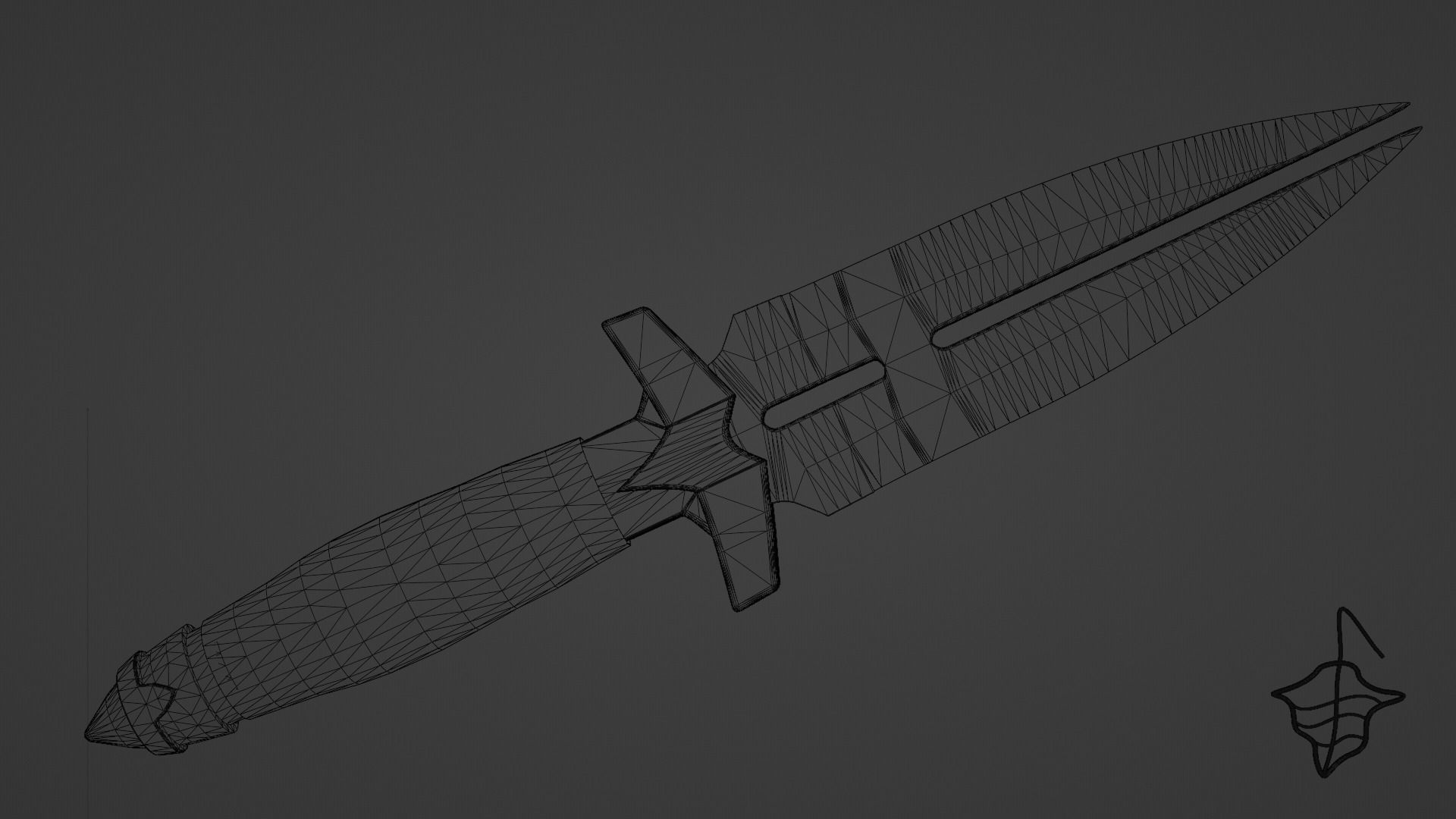 Fighting Dagger Free low-poly 3D model_11