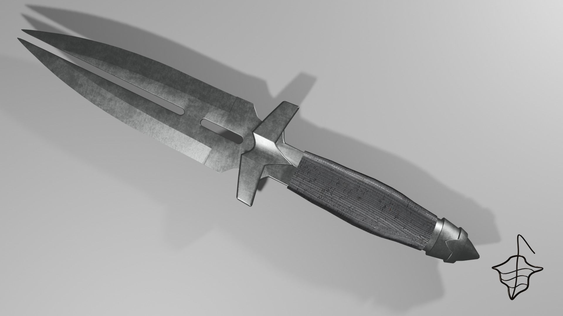 Fighting Dagger Free low-poly 3D model_1