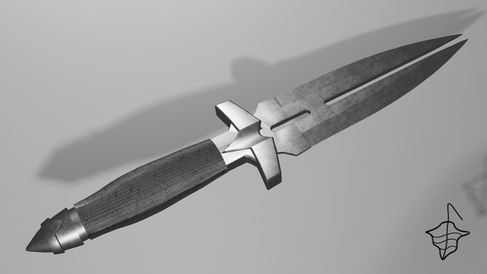 Fighting Dagger Free low-poly 3D model_8
