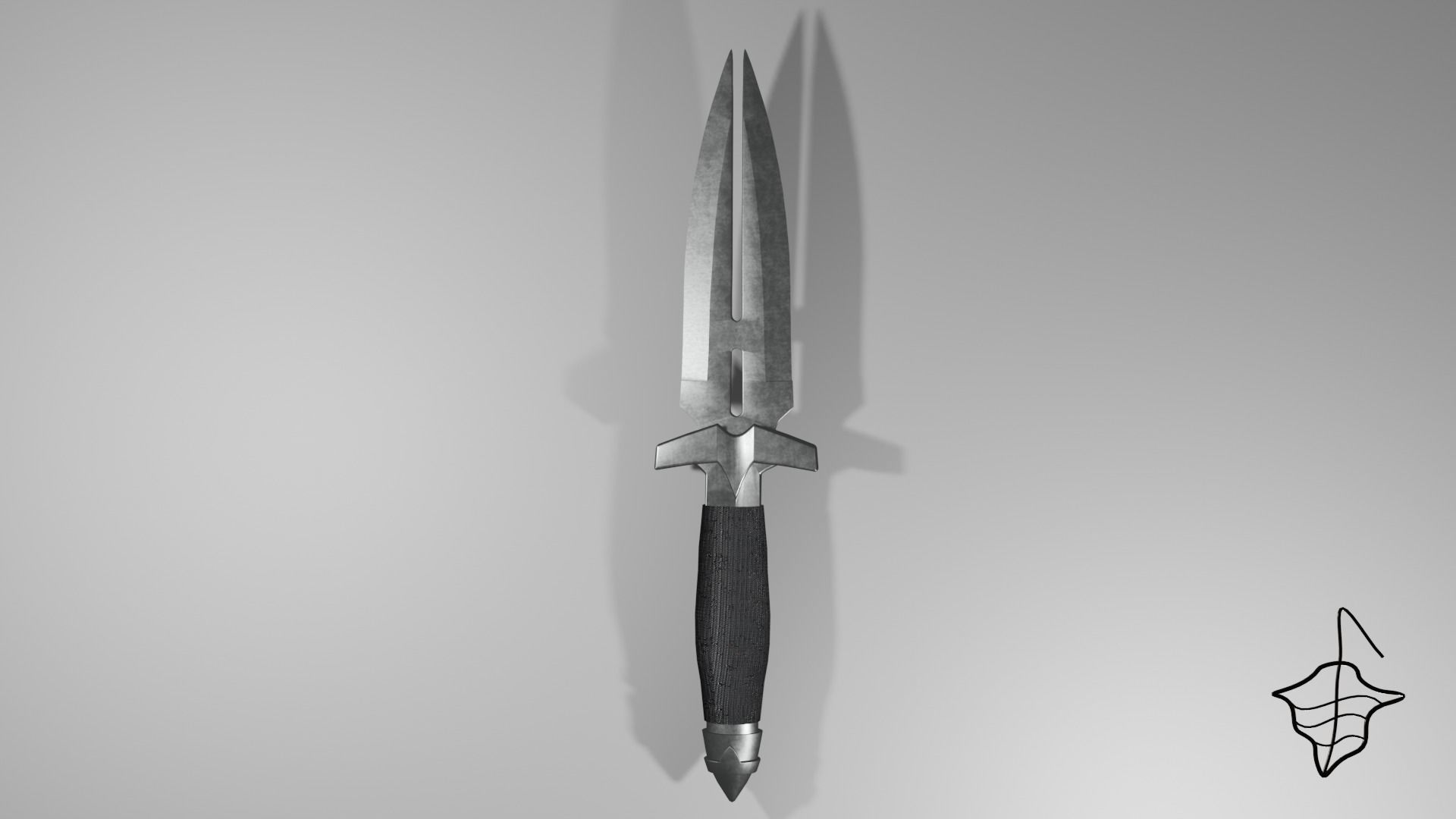 Fighting Dagger Free low-poly 3D model_9