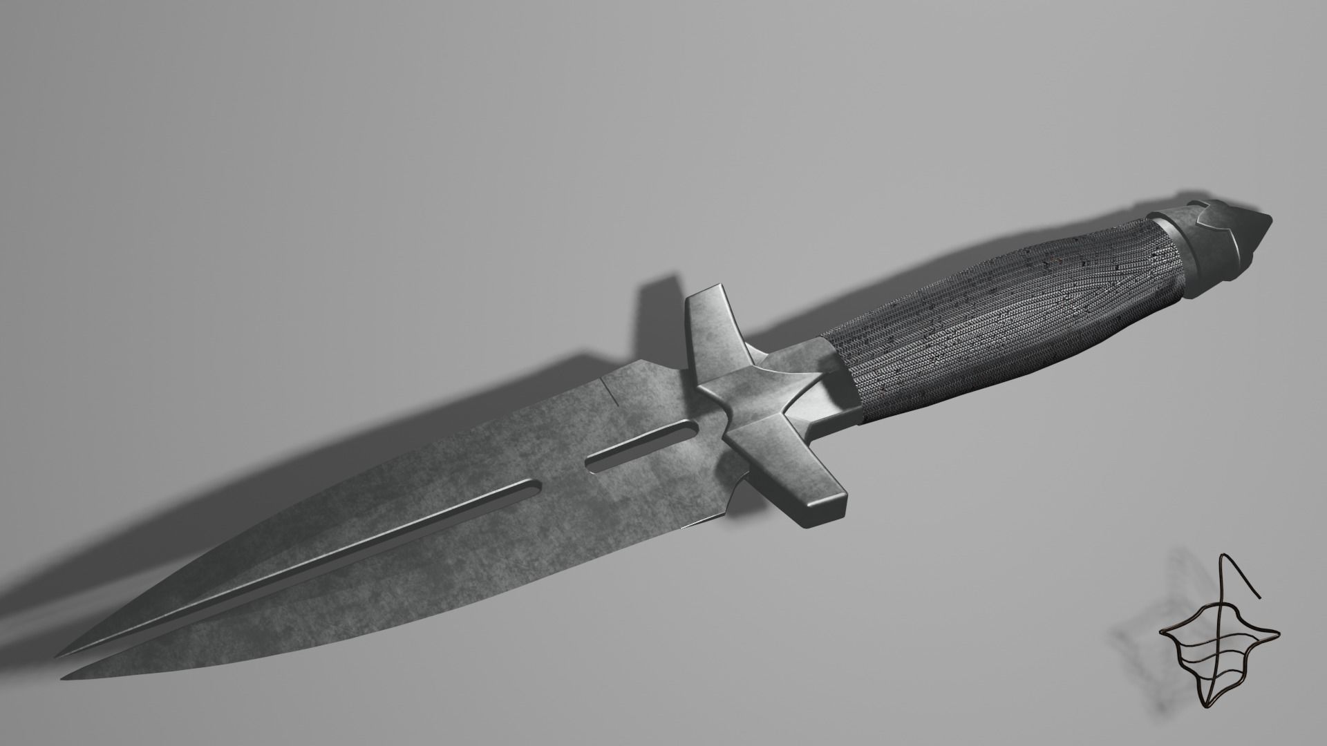 Fighting Dagger Free low-poly 3D model_6