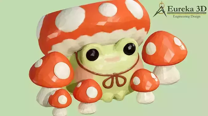 CUTE POT WITH MUSHROOMS