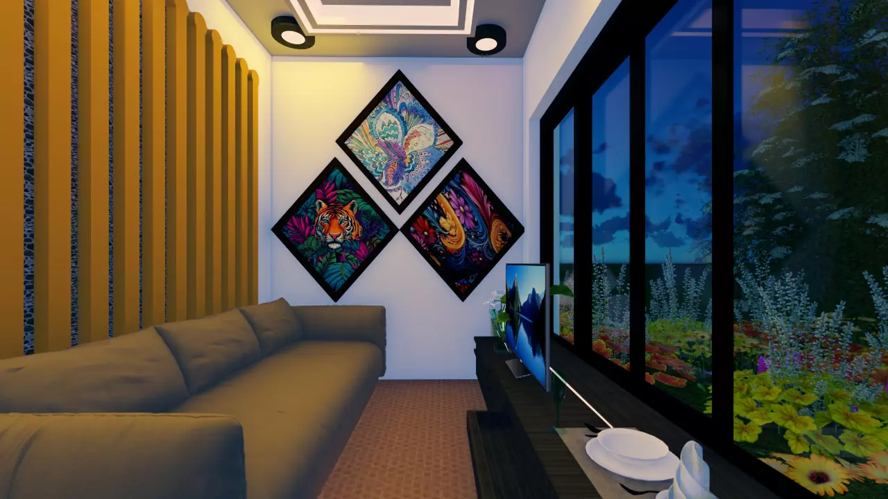Tiny Living room design for a small area 3D model