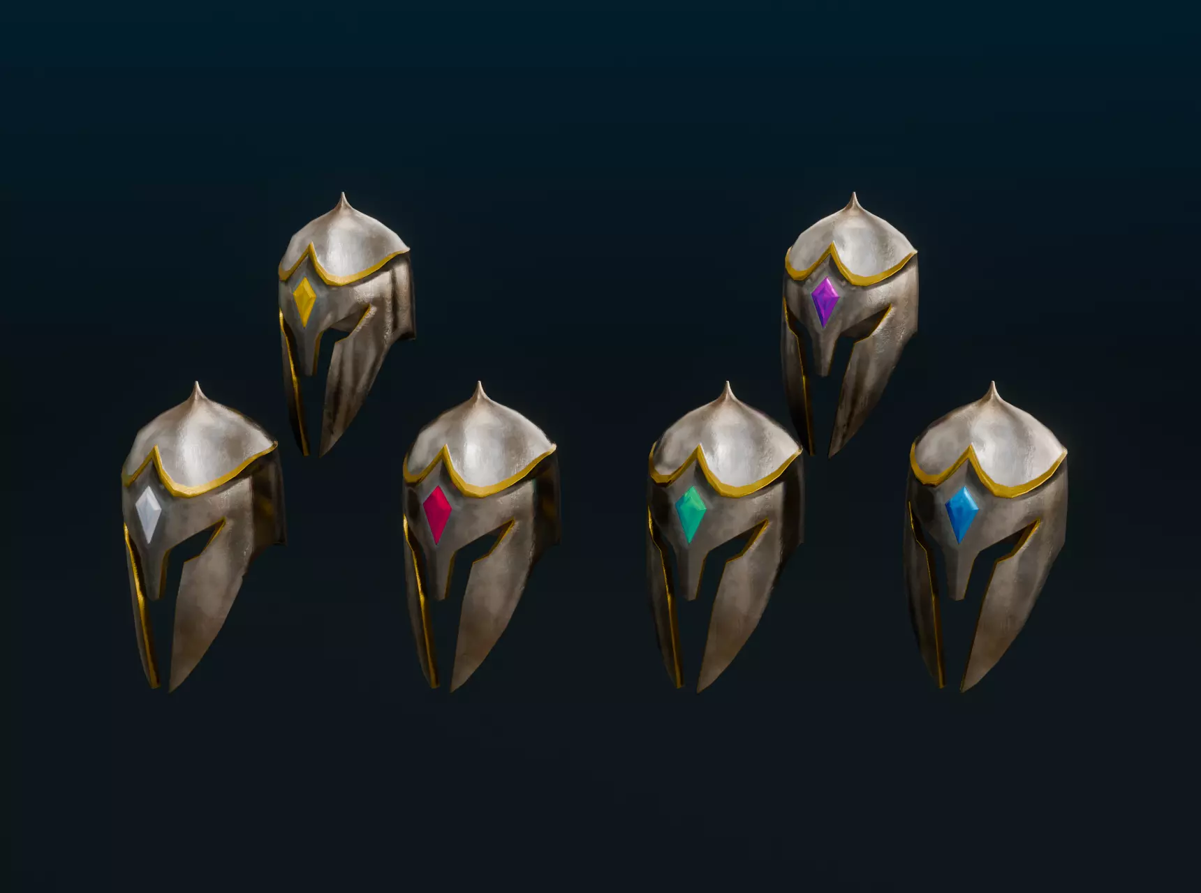 Elven Helmet - Magical medieval helmet Low-poly 3D model