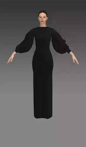 Dress black watermoelon dradep slevee long dress look chic