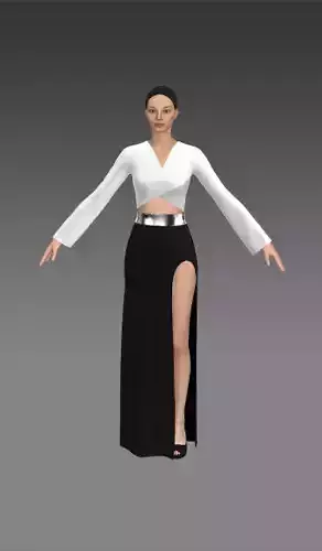 Dress black and white color block and metalic 