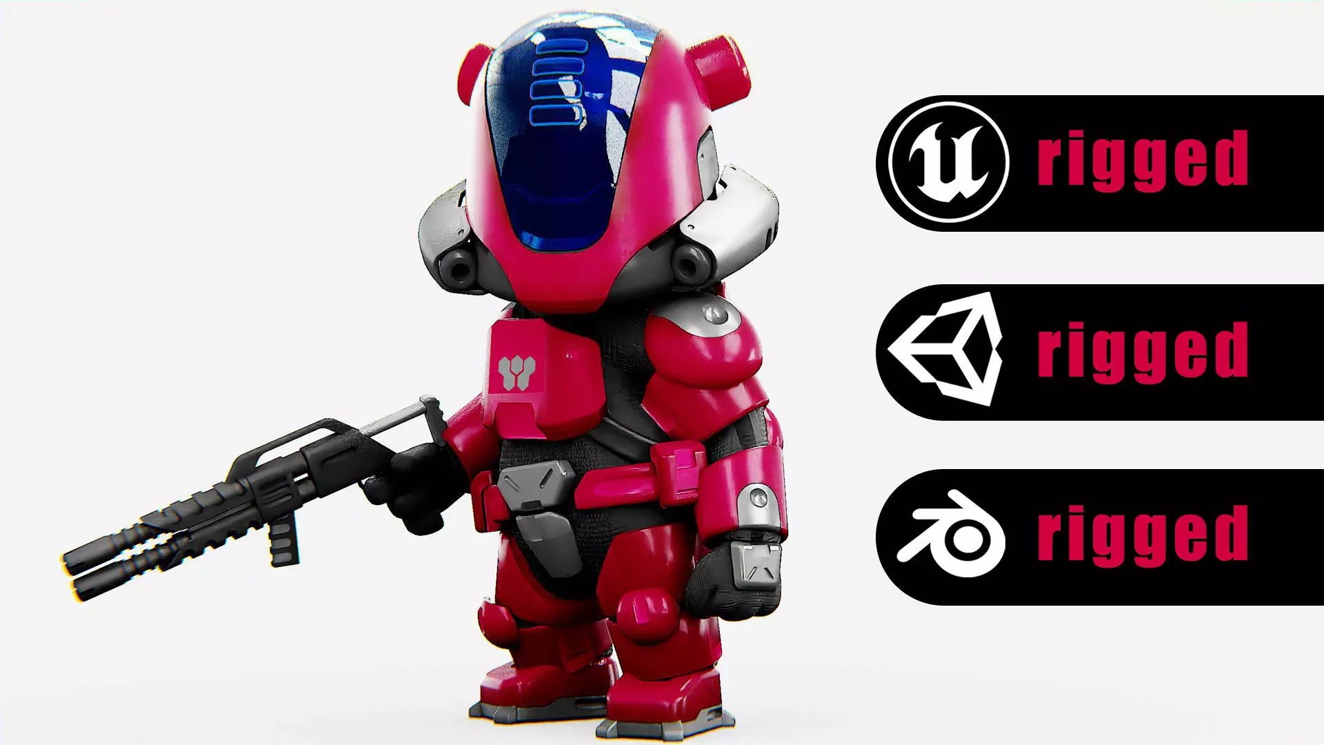 CYBER SOLDIER X-500 Rigged for Unreal Engine - Unity - MIXAMO 3D model