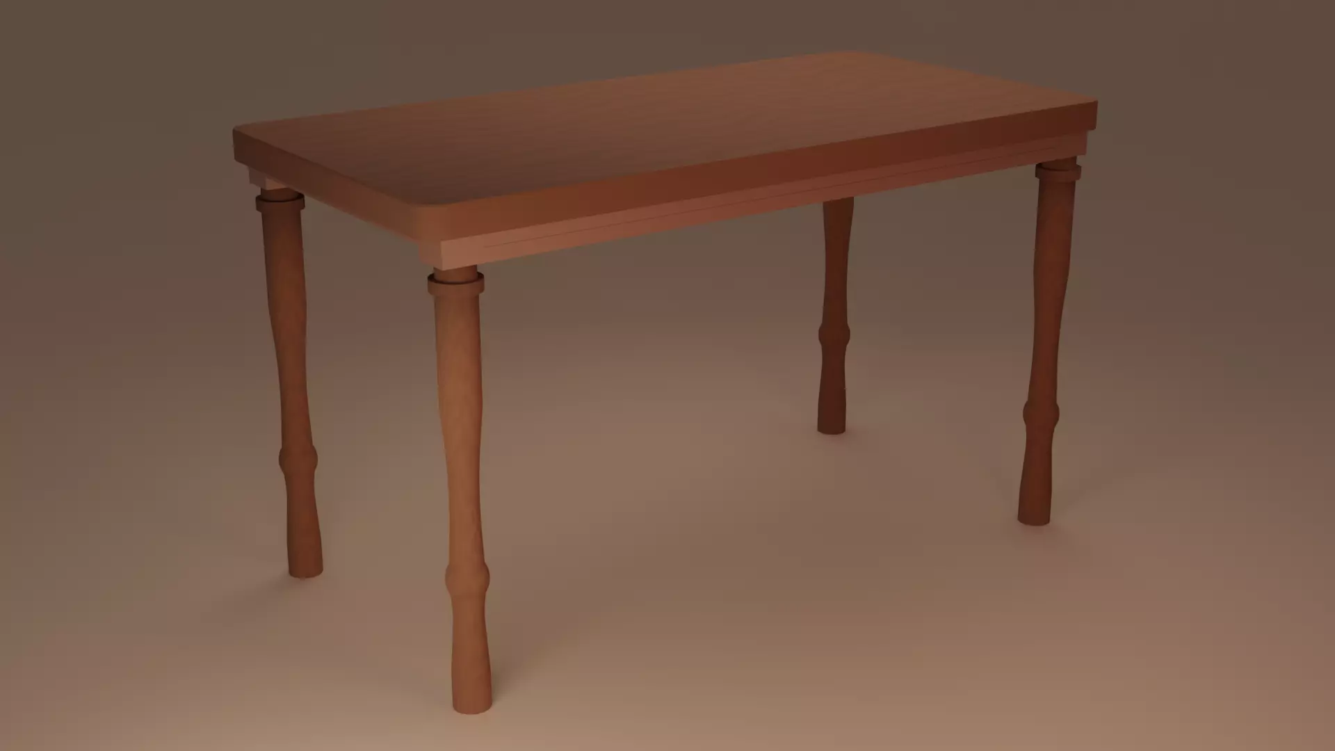 Wooden Table Free 3D model_0