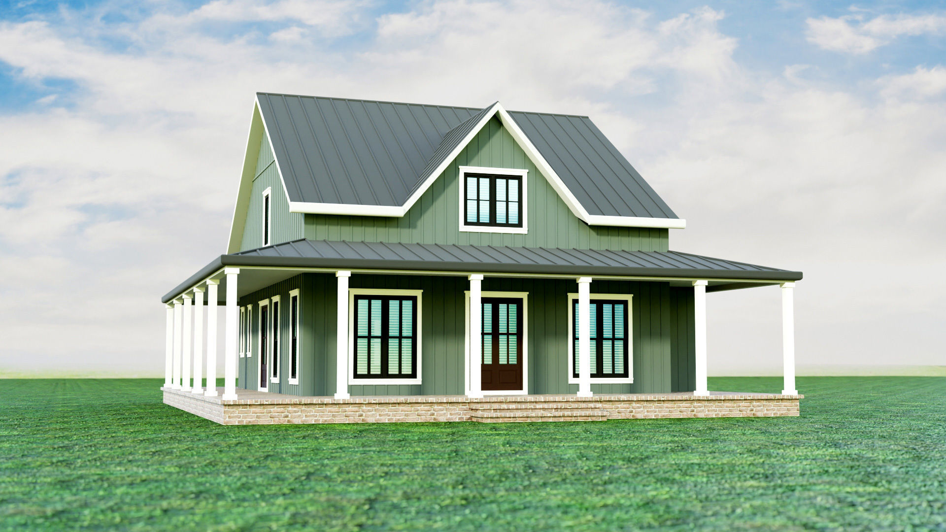 House Exterior Interior with Openable Doors 3D model_4