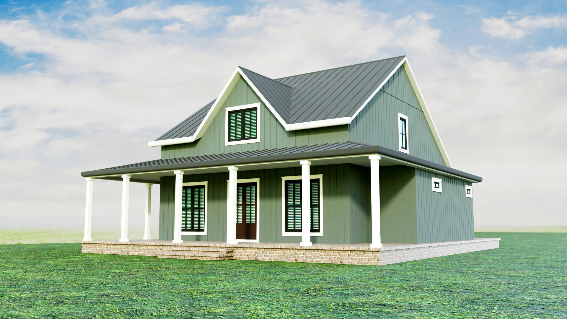 House Exterior Interior with Openable Doors 3D model_5