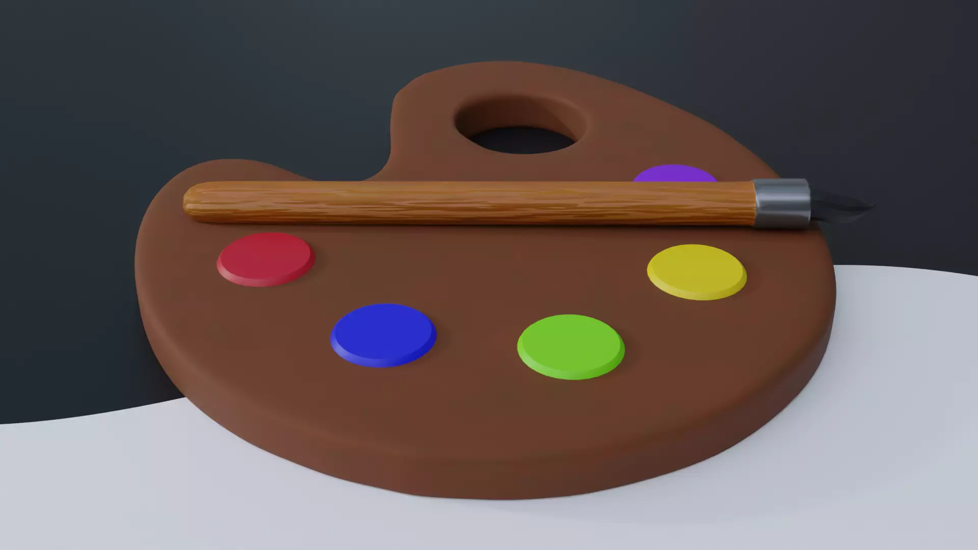 Paint Palette Low-poly 3D model