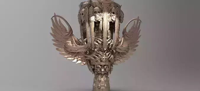 Secret cult scull Winged pillar
