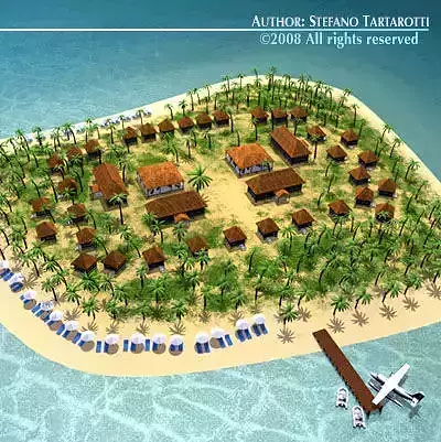 Island resort 3D model