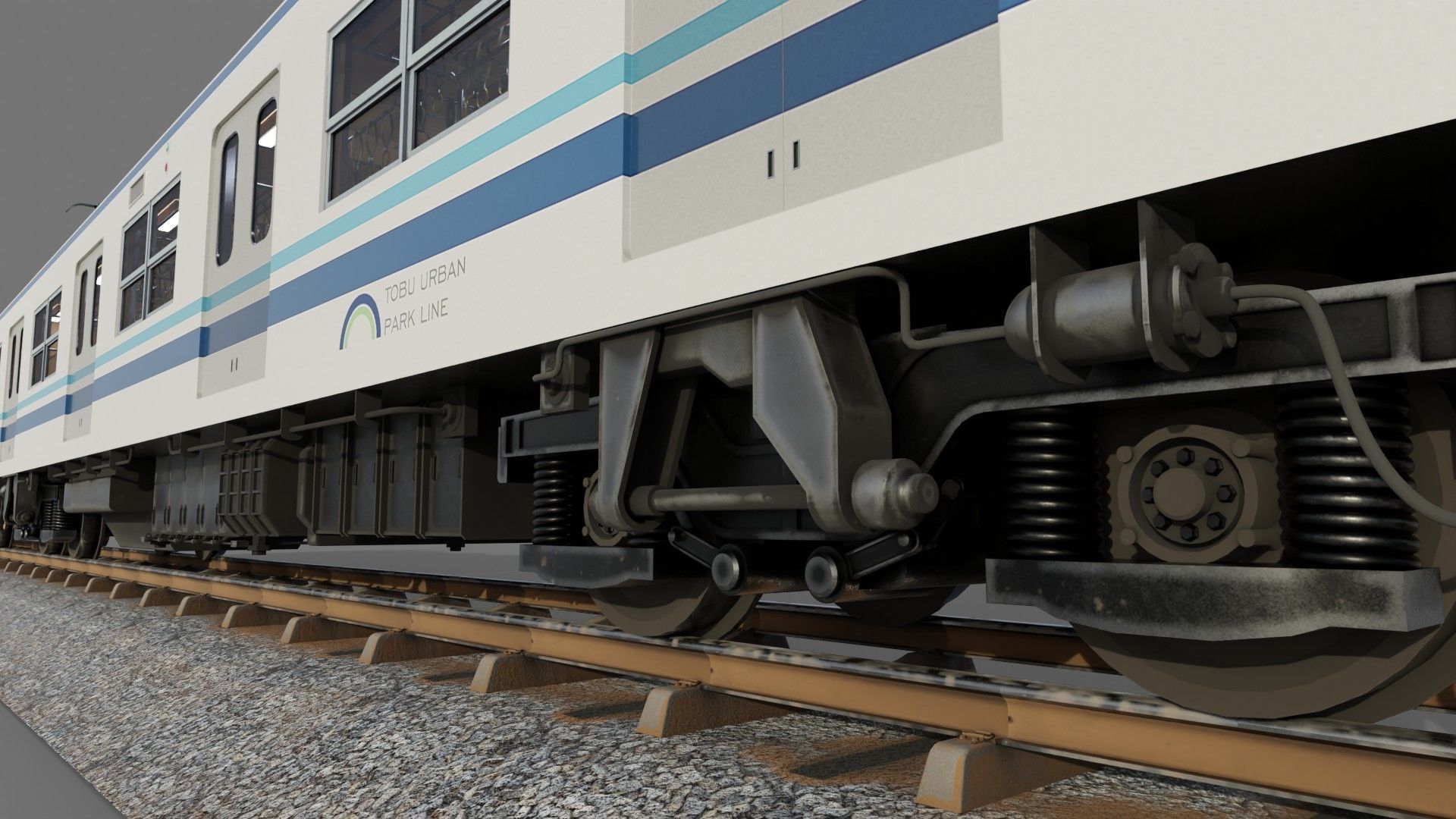Tobu Railway Series 8000 Low-poly 3D model_14