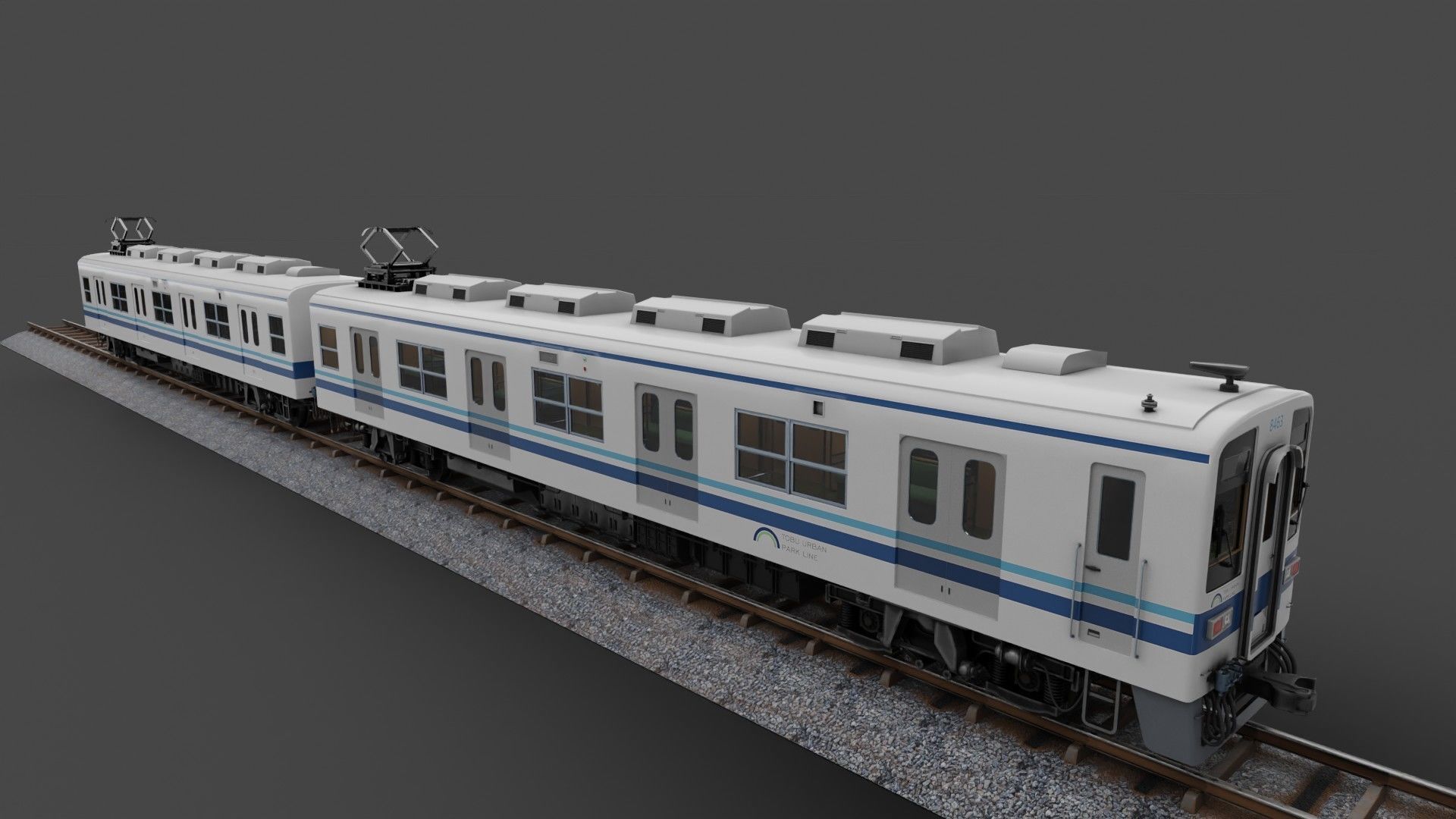 Tobu Railway Series 8000 Low-poly 3D model_4