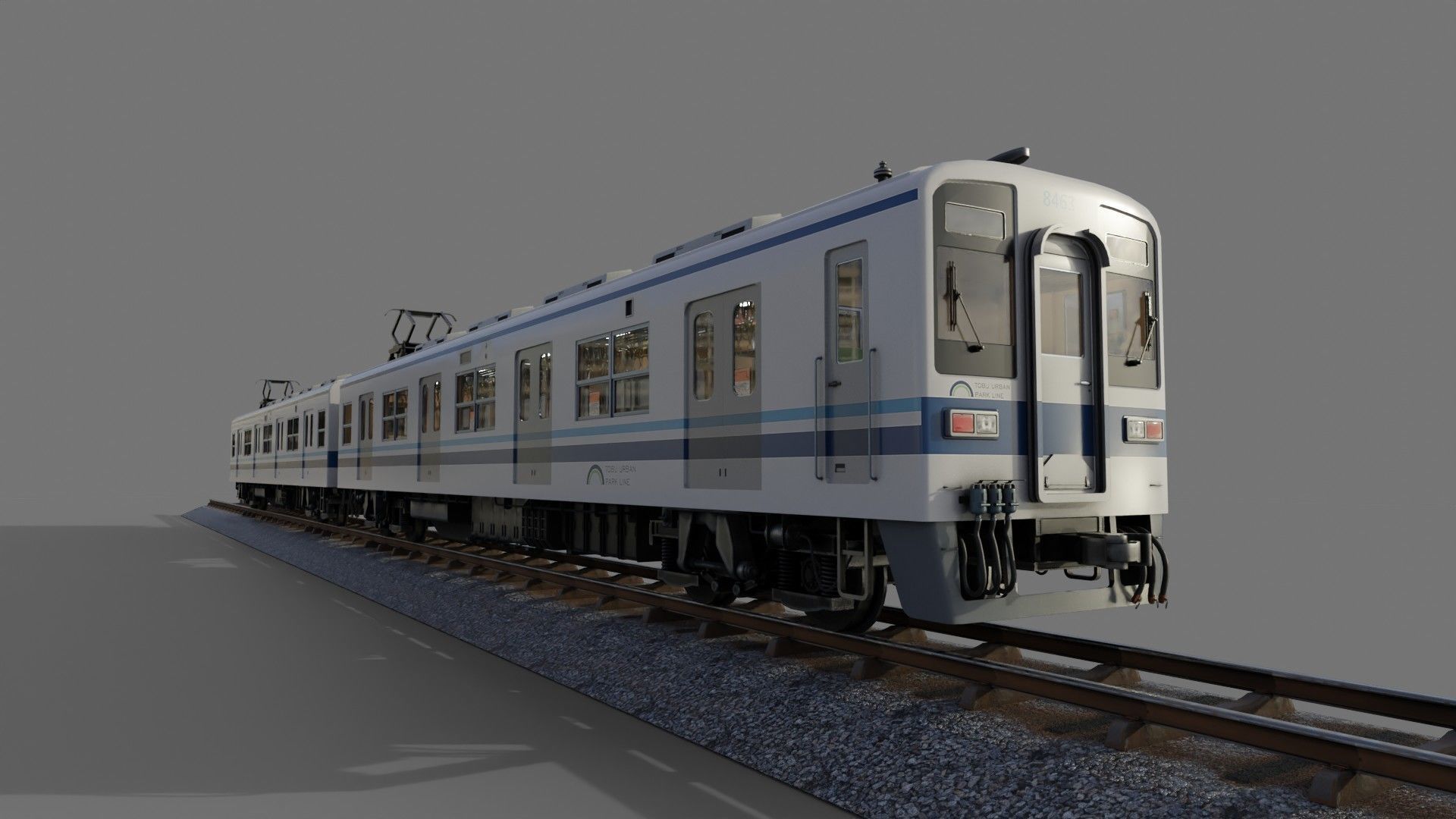 Tobu Railway Series 8000 Low-poly 3D model_10