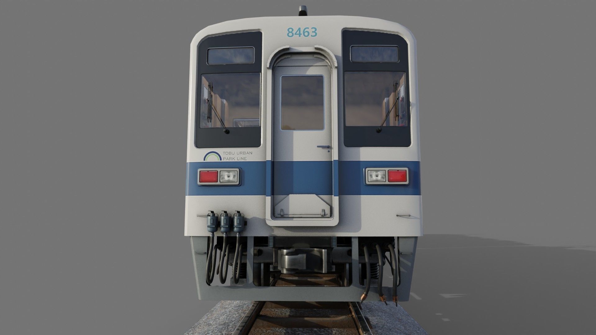 Tobu Railway Series 8000 Low-poly 3D model_12