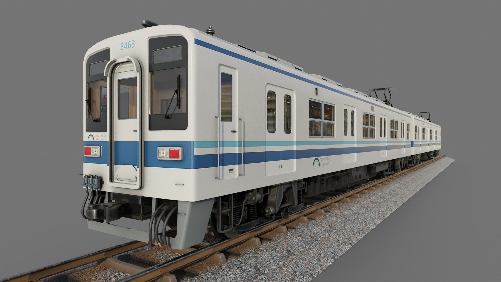 Tobu Railway Series 8000 Low-poly 3D model_11