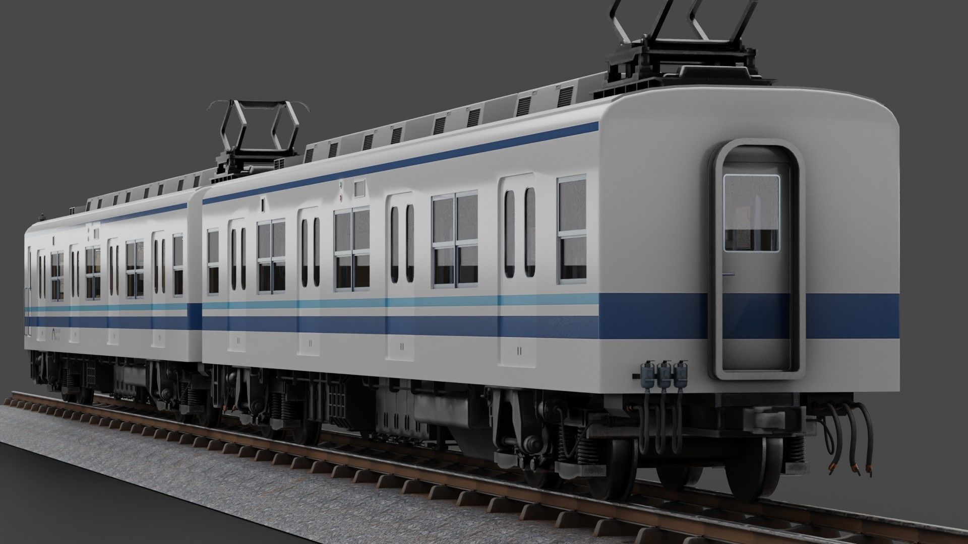 Tobu Railway Series 8000 Low-poly 3D model_3
