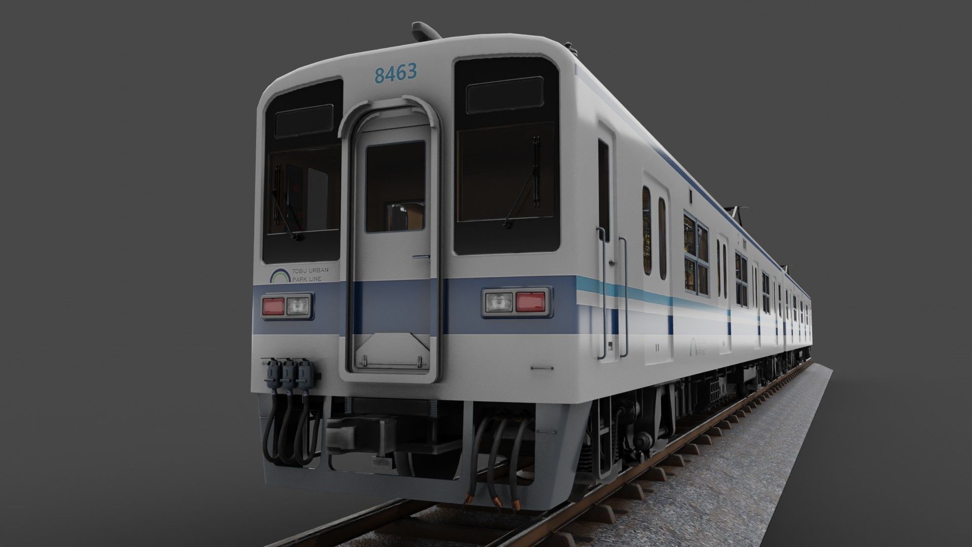 Tobu Railway Series 8000 Low-poly 3D model_1