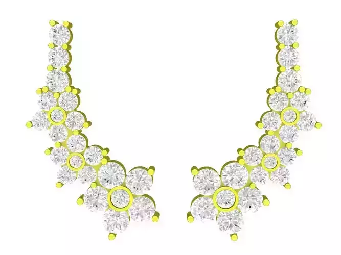 A7742 Diamond Stud Earrings 3D Model