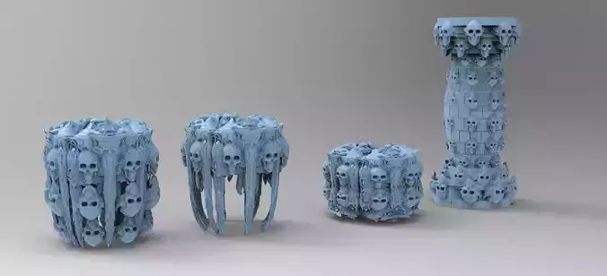 Secret cult scull gravity font sculptures 5 versions 