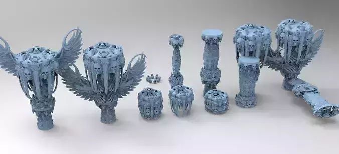 Secret cult scull gravity font sculpture collection