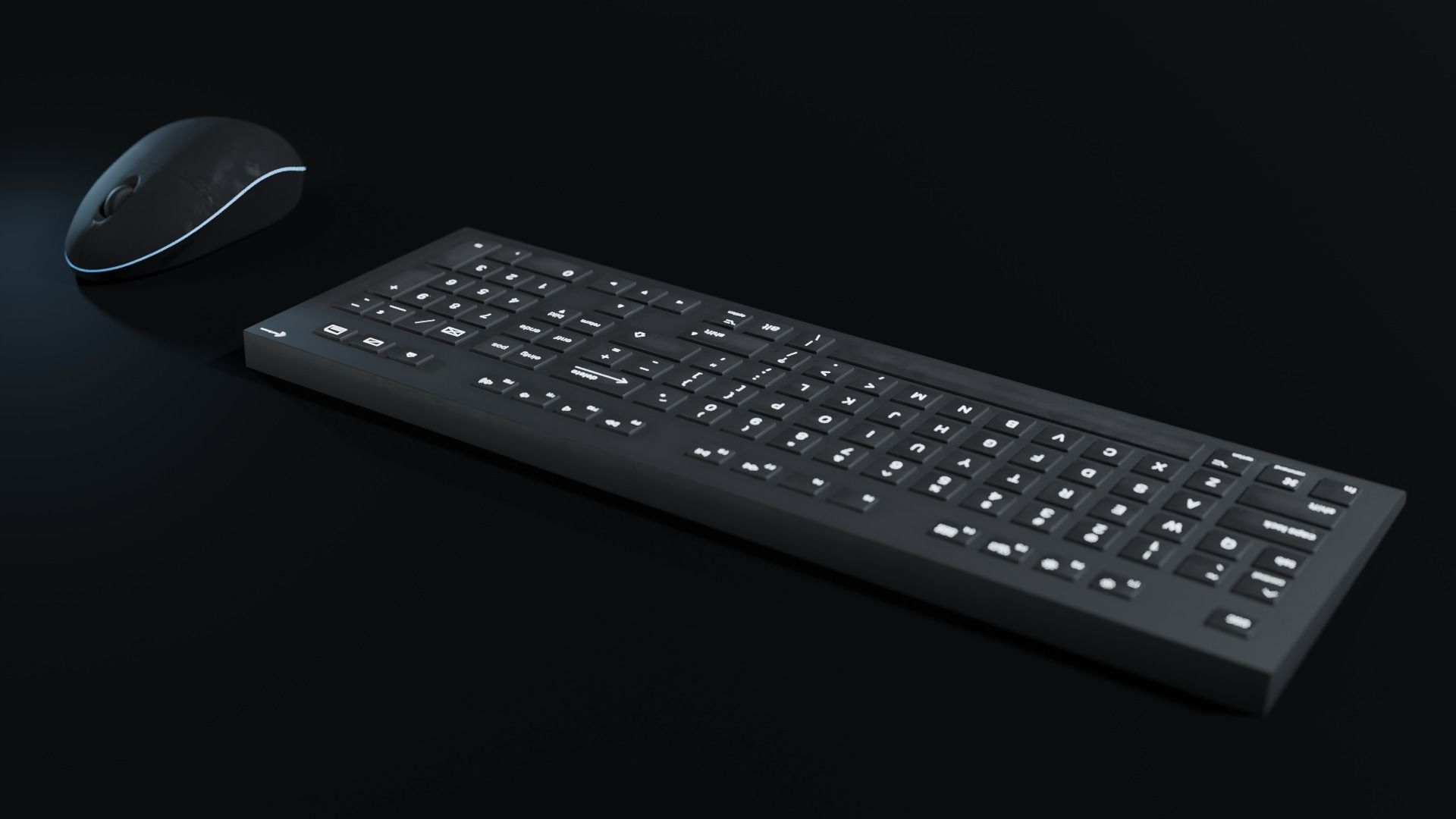 Mouse and Keyboard - 3D Model Low-poly 3D model_7
