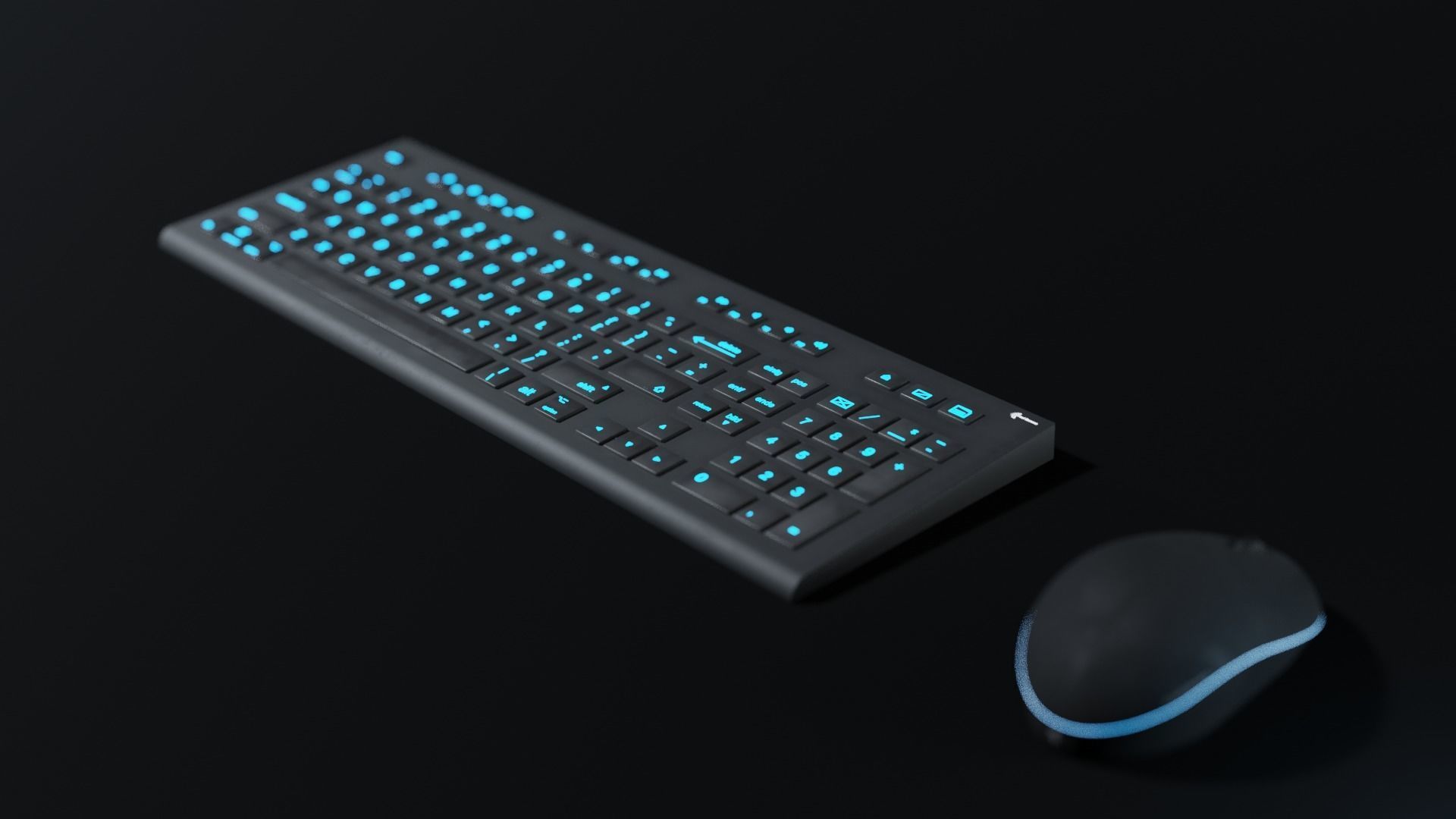 Mouse and Keyboard - 3D Model Low-poly 3D model_6