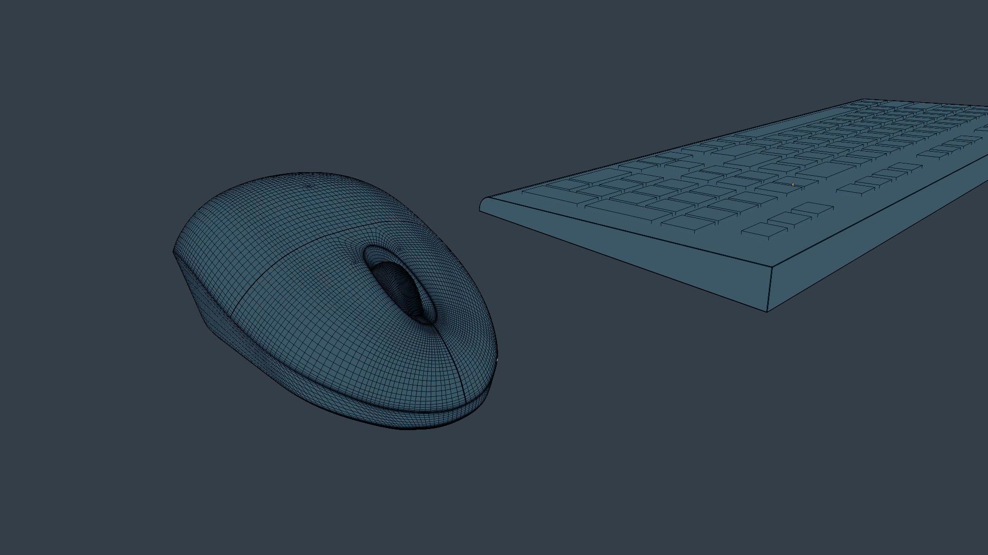 Mouse and Keyboard - 3D Model Low-poly 3D model_3