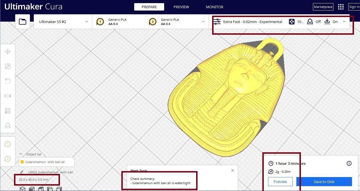 TUTANKHAMUN ARTIFACT ANCIENT EGYPTION PENDANT 3D print model_7