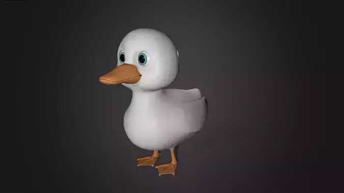 Asset - Cartoons - Animal - Duck Mother Rigged 3D model