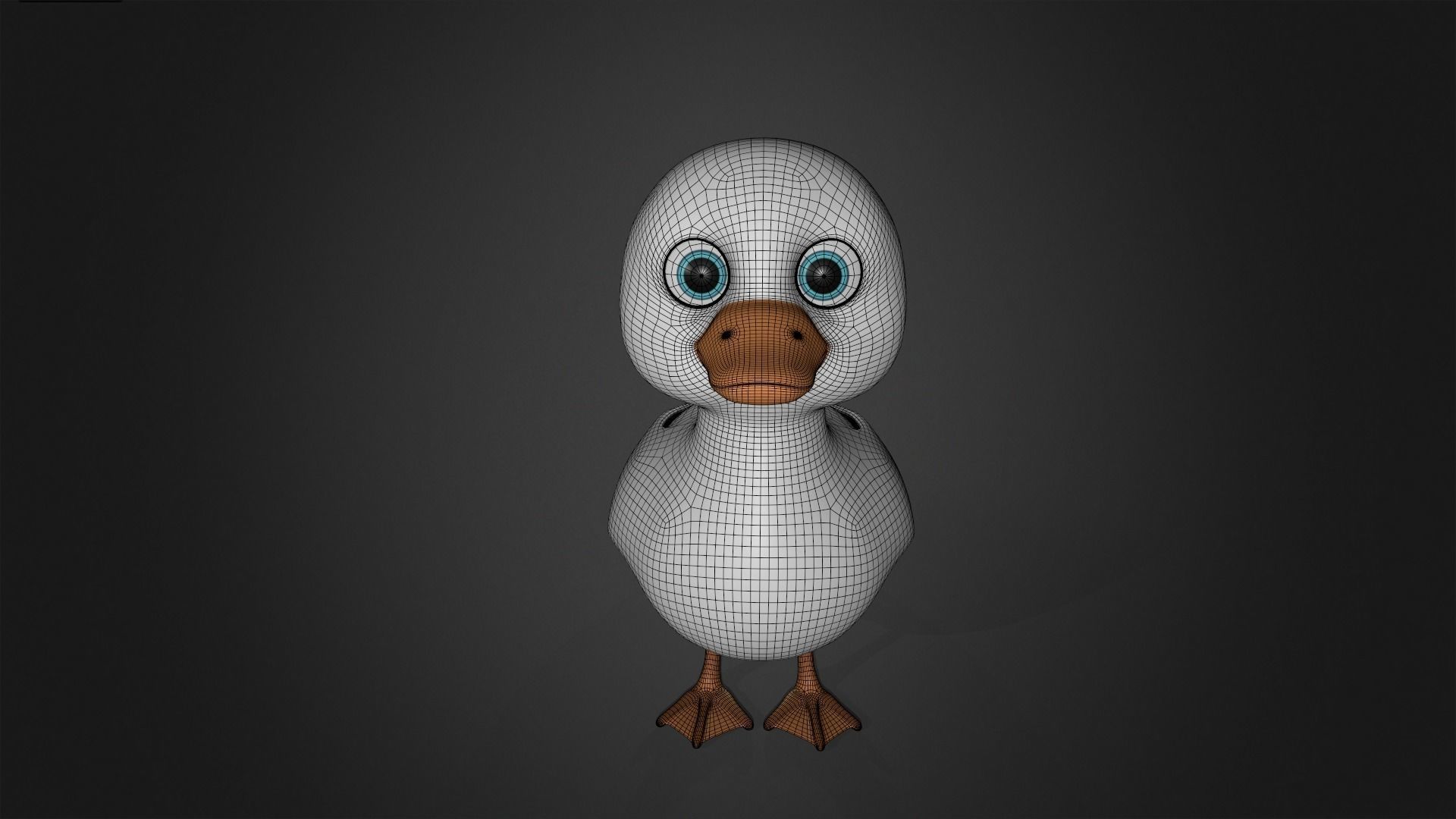 Asset - Cartoons - Animal - Duck Mother Rigged 3D model_3