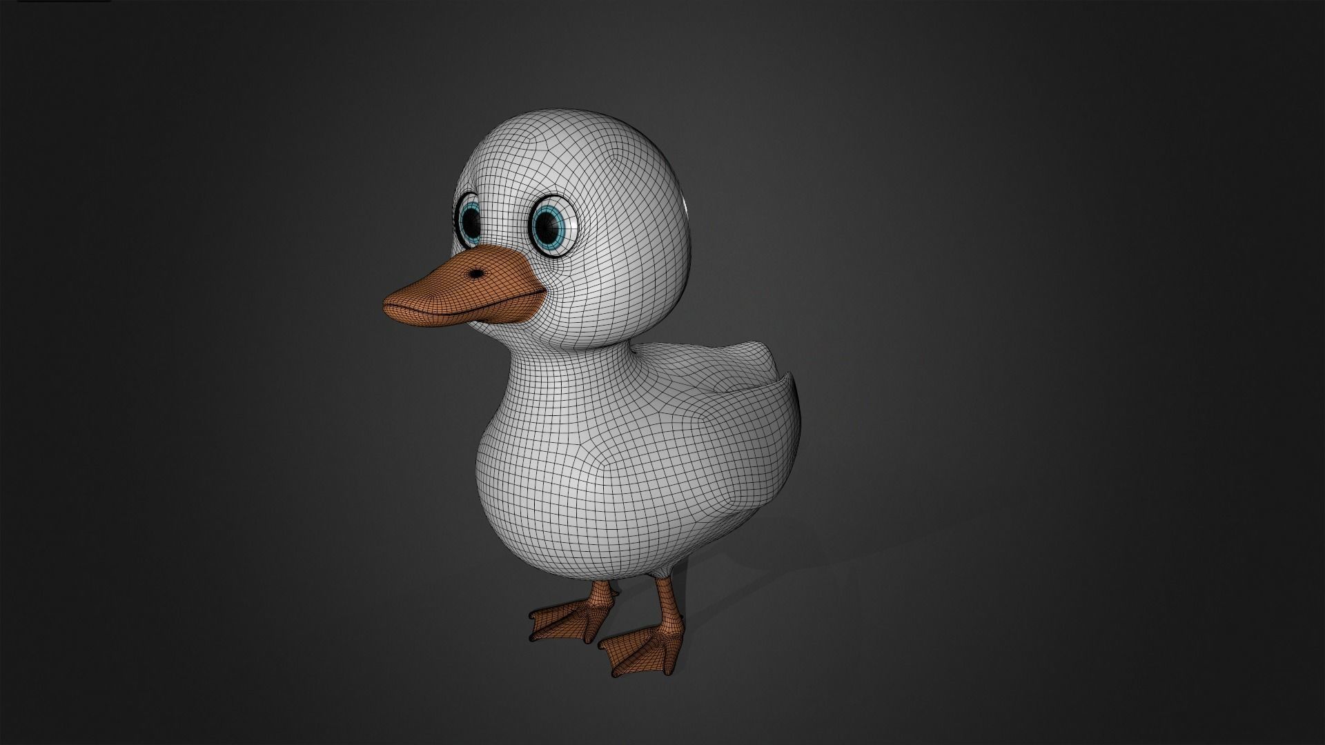 Asset - Cartoons - Animal - Duck Mother Rigged 3D model_14