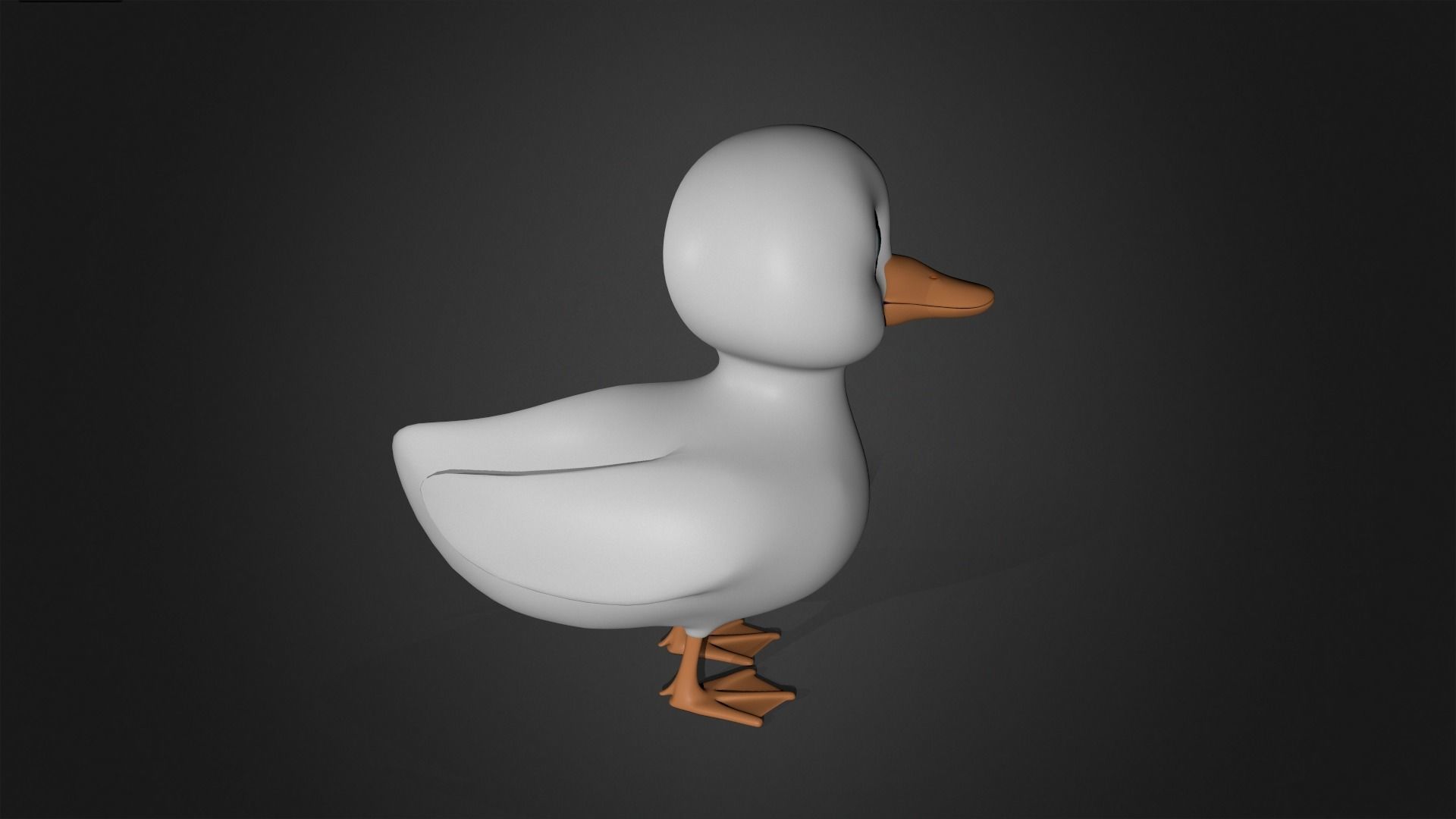 Asset - Cartoons - Animal - Duck Mother Rigged 3D model_6