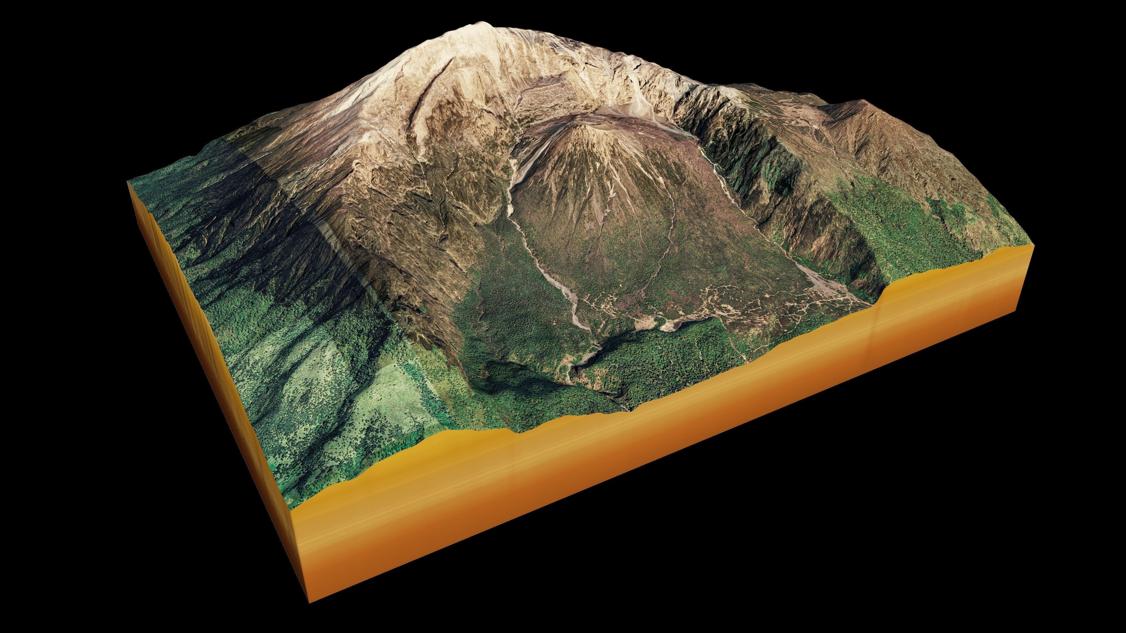 Mount Meru 3d terrain Low-poly 3D model_4