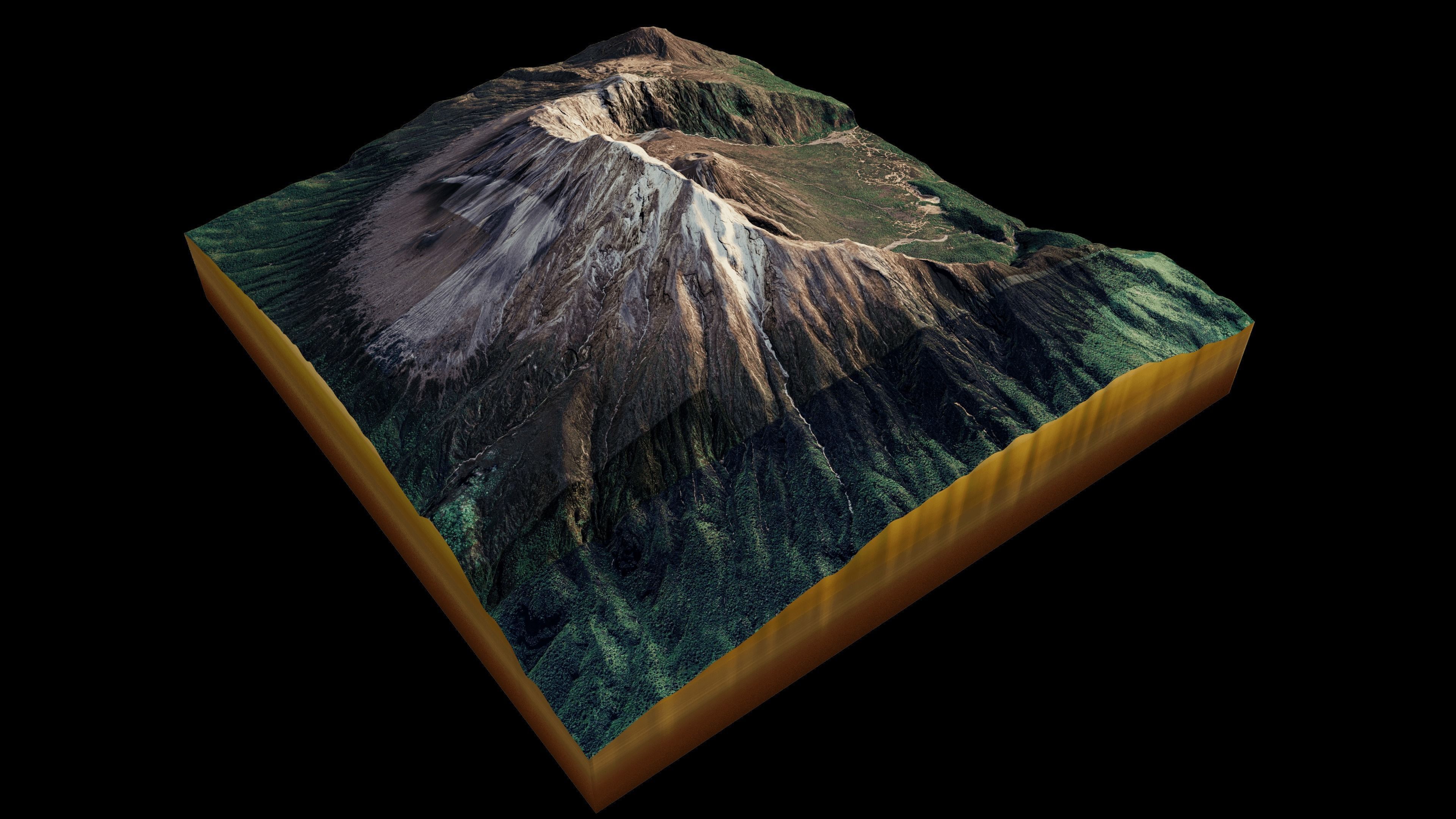 Mount Meru 3d terrain Low-poly 3D model_1