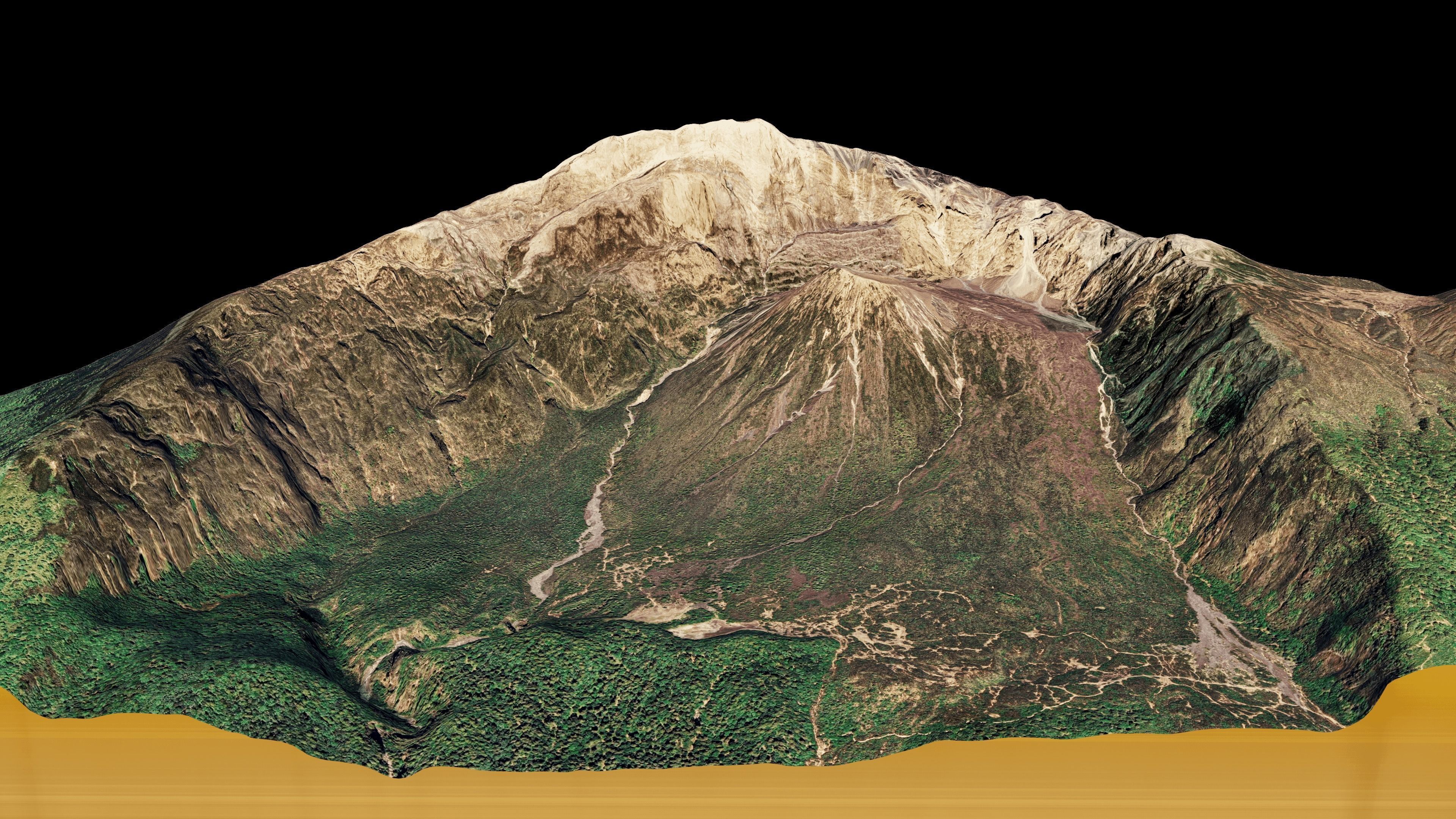 Mount Meru 3d terrain Low-poly 3D model_6
