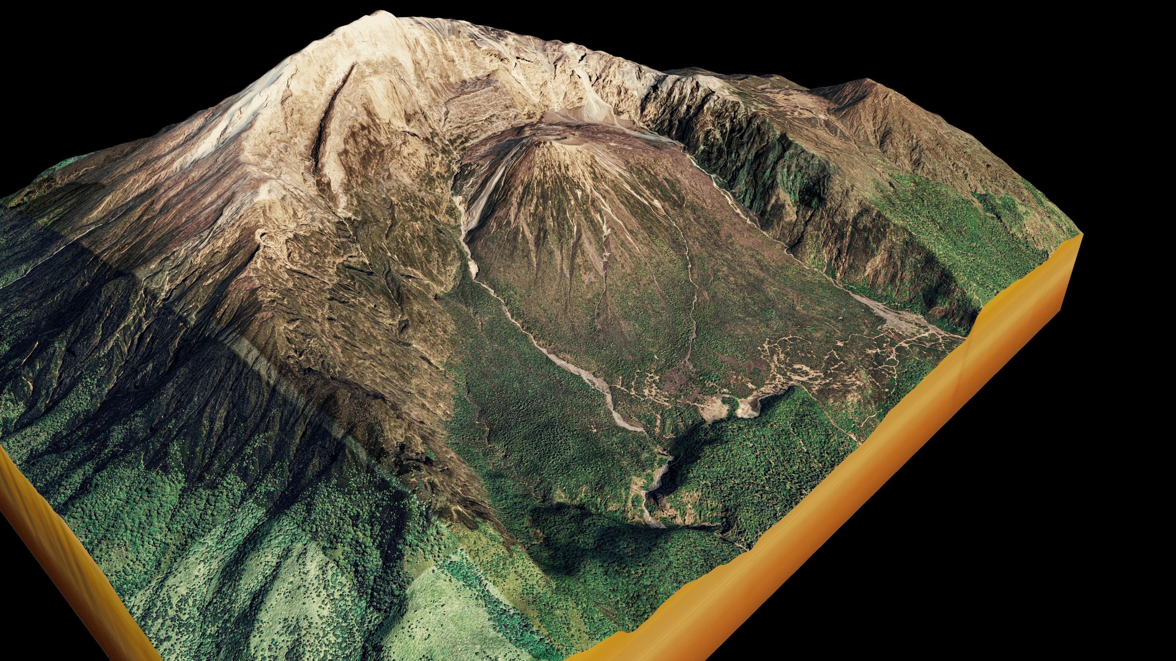 Mount Meru 3d terrain Low-poly 3D model_5