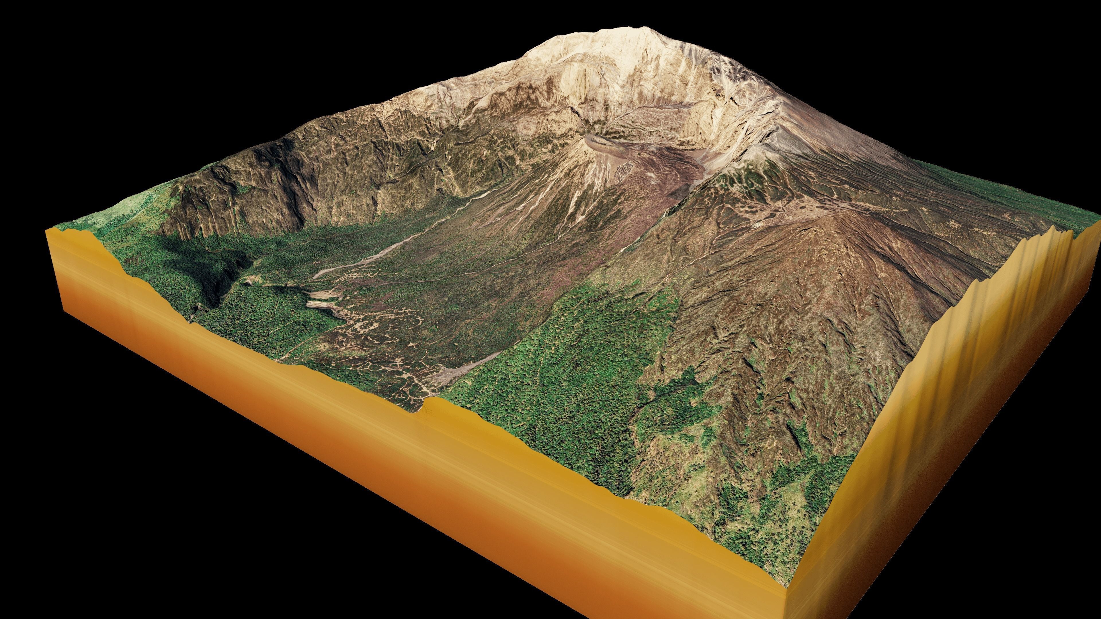 Mount Meru 3d terrain Low-poly 3D model_7