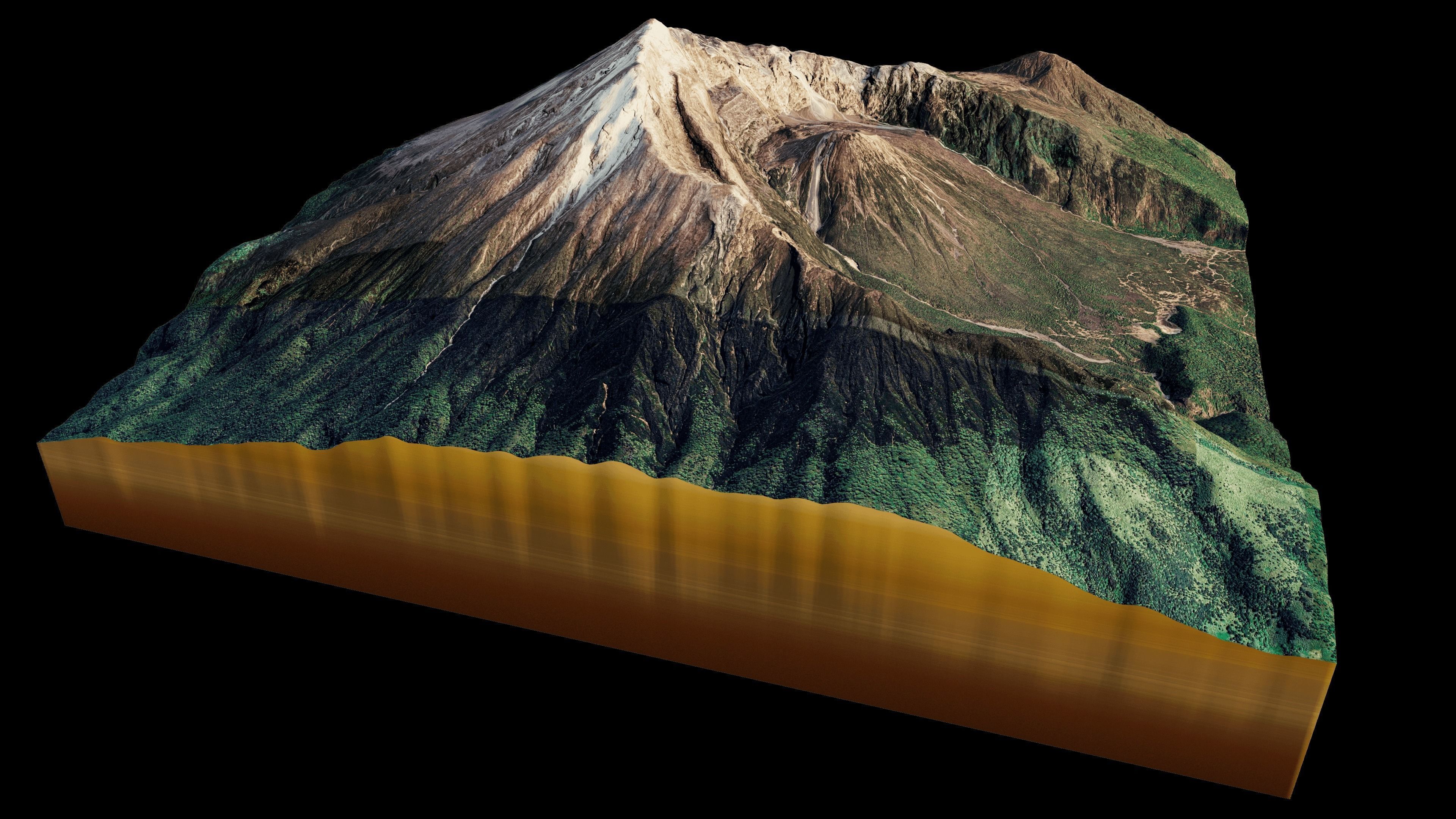 Mount Meru 3d terrain Low-poly 3D model_3