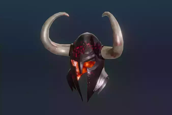 Darklord Helmet - Magical medieval helmet - Evil Low-poly 3D model