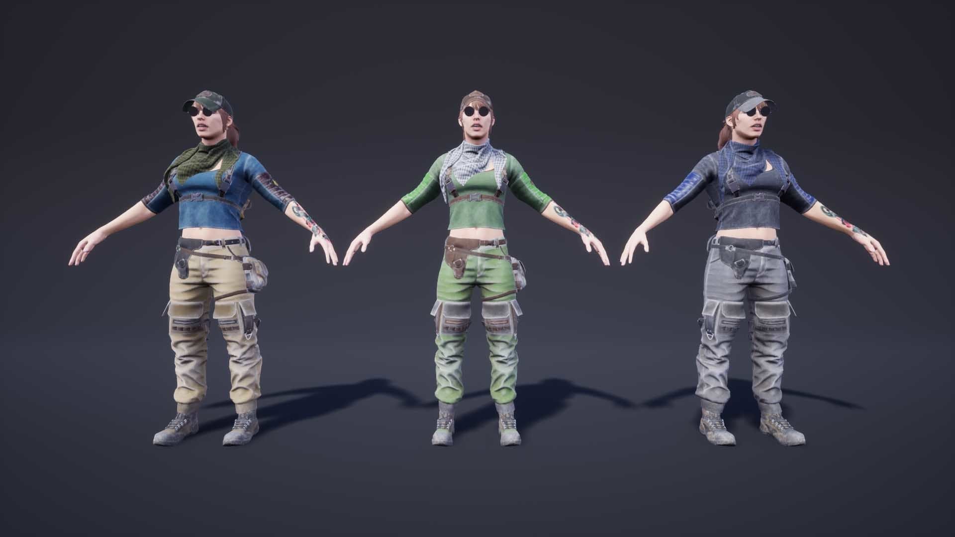 Adventure Characters Pack Low-poly 3D model_17